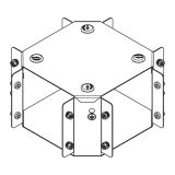 Legrand MGR33AGX 75mm x 75mm Pre Galvanised Single Compartment Equal 4 Way Crossover